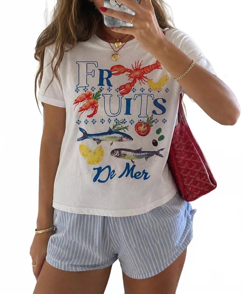 NEW SWEET CLAIRE fruits de mer coastal tee in white